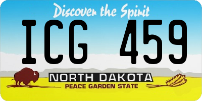 ND license plate ICG459