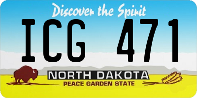 ND license plate ICG471