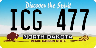 ND license plate ICG477