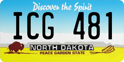 ND license plate ICG481