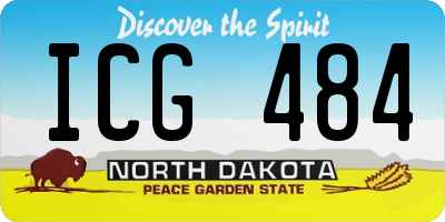 ND license plate ICG484