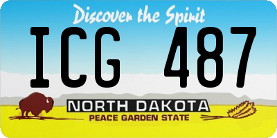 ND license plate ICG487