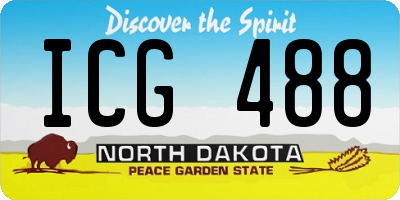 ND license plate ICG488