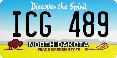 ND license plate ICG489