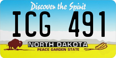 ND license plate ICG491