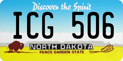 ND license plate ICG506