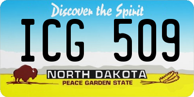 ND license plate ICG509