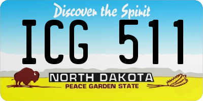 ND license plate ICG511