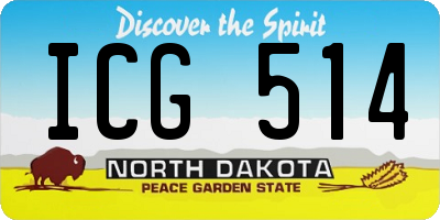 ND license plate ICG514
