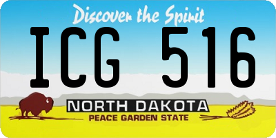 ND license plate ICG516