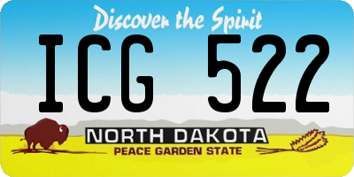 ND license plate ICG522
