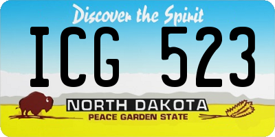 ND license plate ICG523