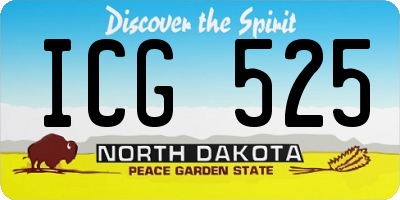 ND license plate ICG525