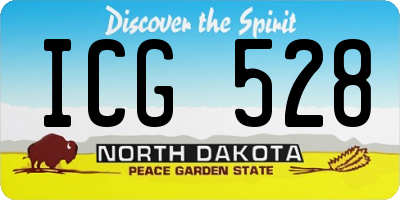 ND license plate ICG528