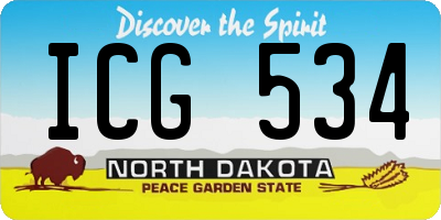 ND license plate ICG534