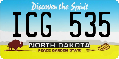 ND license plate ICG535