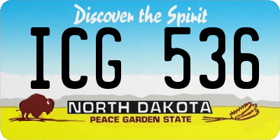 ND license plate ICG536