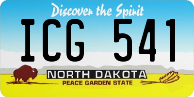 ND license plate ICG541