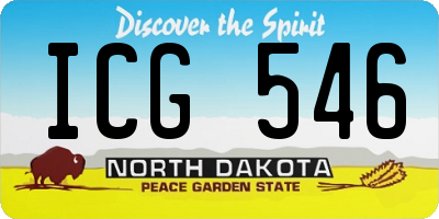 ND license plate ICG546