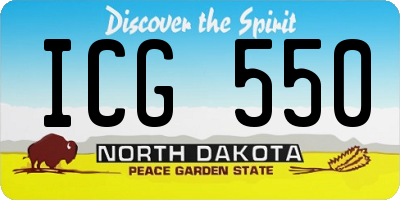 ND license plate ICG550