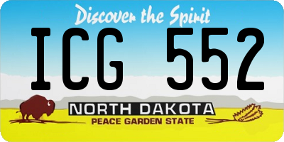 ND license plate ICG552