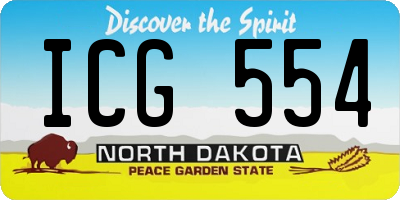 ND license plate ICG554