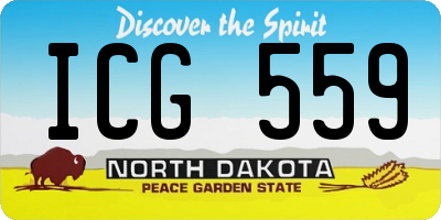 ND license plate ICG559