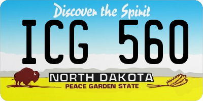 ND license plate ICG560