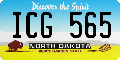 ND license plate ICG565