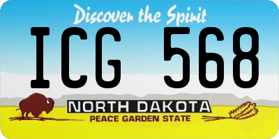ND license plate ICG568