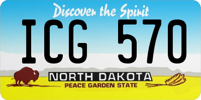 ND license plate ICG570