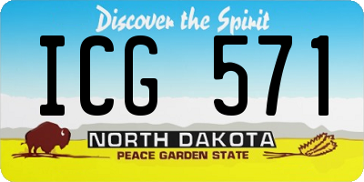 ND license plate ICG571