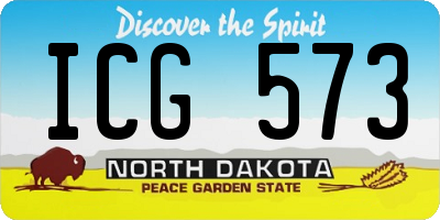 ND license plate ICG573