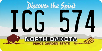 ND license plate ICG574