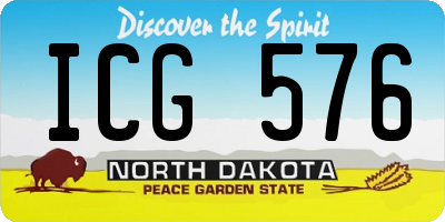 ND license plate ICG576