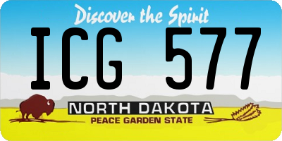 ND license plate ICG577