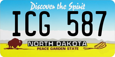 ND license plate ICG587