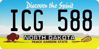 ND license plate ICG588