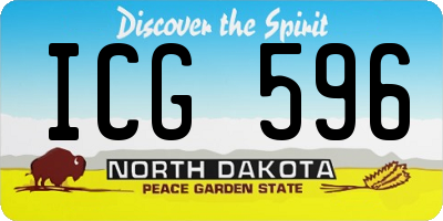 ND license plate ICG596