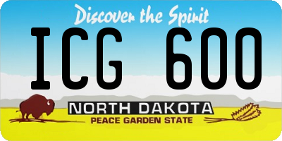 ND license plate ICG600