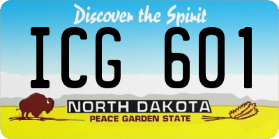 ND license plate ICG601