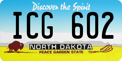 ND license plate ICG602