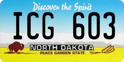 ND license plate ICG603