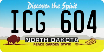 ND license plate ICG604