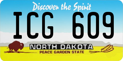 ND license plate ICG609