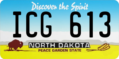 ND license plate ICG613