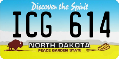 ND license plate ICG614