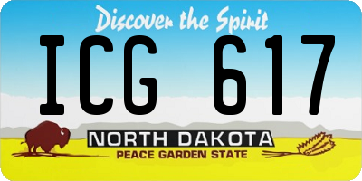 ND license plate ICG617