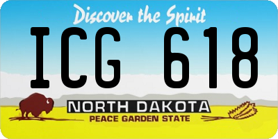 ND license plate ICG618