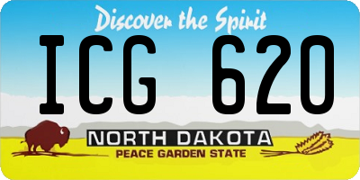ND license plate ICG620